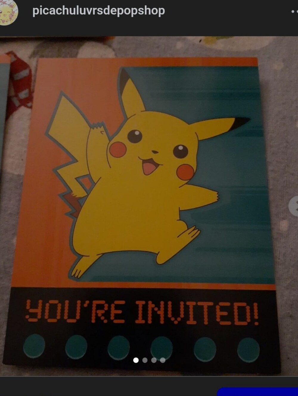 Pikachu party invites (7) With Envelopes